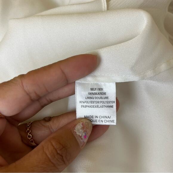 Haute Hippie Starshine Silk Cold-Shoulder Blouse in White XS - Picture 12 of 12